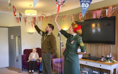 Residents enjoy nostalgic VE Day 80 singalong at Millway House care home, Andover